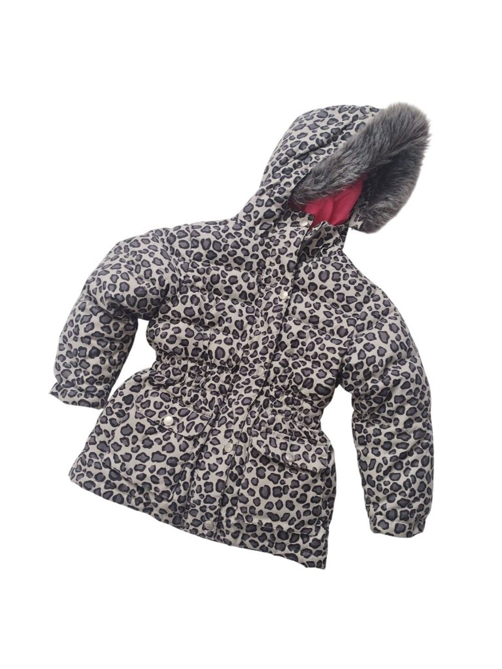 Hanna Andersson Girls Coat 5 Down Fill Animal Print Puffy Winter Jacket